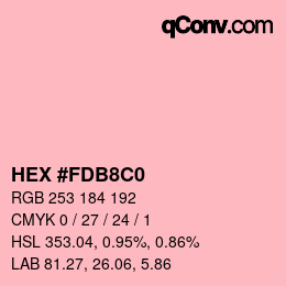 Color code: HEX #FDB8C0 | qconv.com