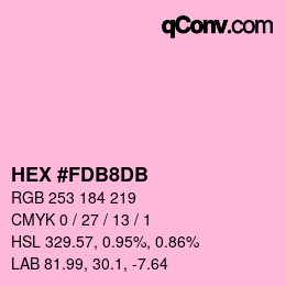 カラーコード: HEX #FDB8DB | qconv.com