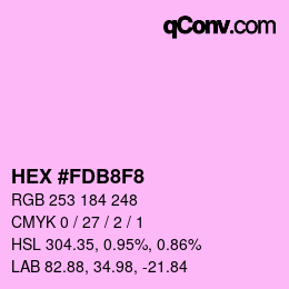 カラーコード: HEX #FDB8F8 | qconv.com