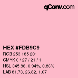 カラーコード: HEX #FDB9C9 | qconv.com
