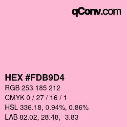 カラーコード: HEX #FDB9D4 | qconv.com