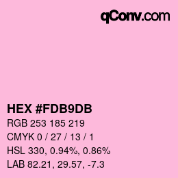 颜色代码: HEX #FDB9DB | qconv.com