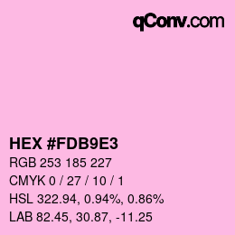 カラーコード: HEX #FDB9E3 | qconv.com
