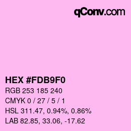 カラーコード: HEX #FDB9F0 | qconv.com