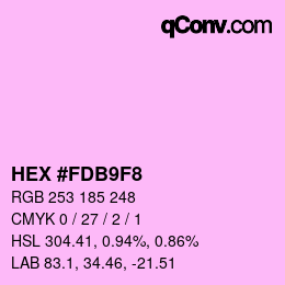 Color code: HEX #FDB9F8 | qconv.com