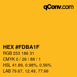 Color code: HEX #FDBA1F | qconv.com