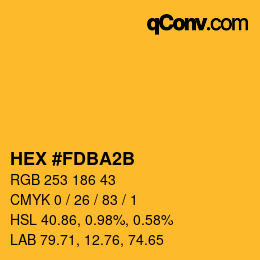 颜色代码: HEX #FDBA2B | qconv.com