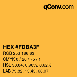 カラーコード: HEX #FDBA3F | qconv.com