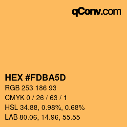 颜色代码: HEX #FDBA5D | qconv.com