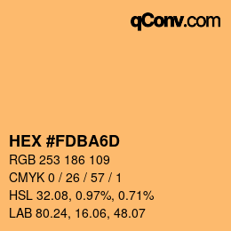 颜色代码: HEX #FDBA6D | qconv.com