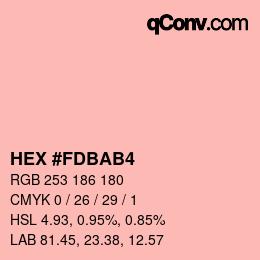 カラーコード: HEX #FDBAB4 | qconv.com