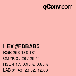 颜色代码: HEX #FDBAB5 | qconv.com
