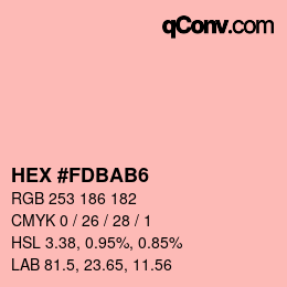 Color code: HEX #FDBAB6 | qconv.com