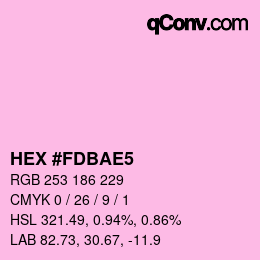 颜色代码: HEX #FDBAE5 | qconv.com