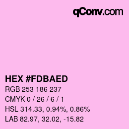颜色代码: HEX #FDBAED | qconv.com