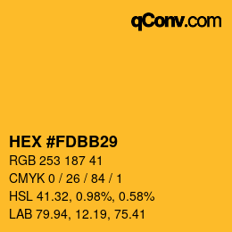 Farbcode: HEX #FDBB29 | qconv.com
