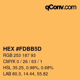 カラーコード: HEX #FDBB5D | qconv.com