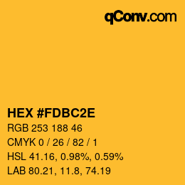 Farbcode: HEX #FDBC2E | qconv.com