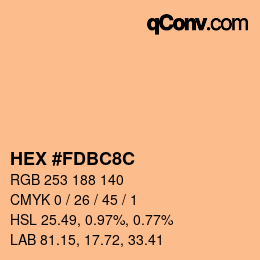 Color code: HEX #FDBC8C | qconv.com