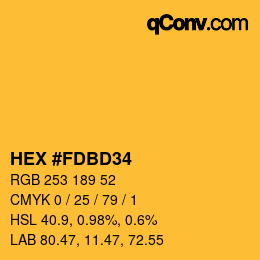 カラーコード: HEX #FDBD34 | qconv.com