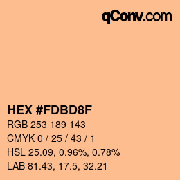 Farbcode: HEX #FDBD8F | qconv.com