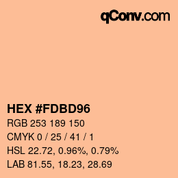 颜色代码: HEX #FDBD96 | qconv.com