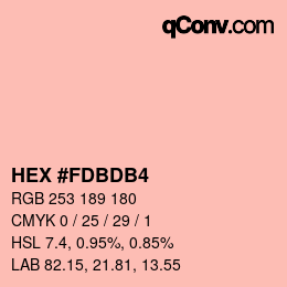 カラーコード: HEX #FDBDB4 | qconv.com