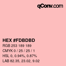 Color code: HEX #FDBDBD | qconv.com