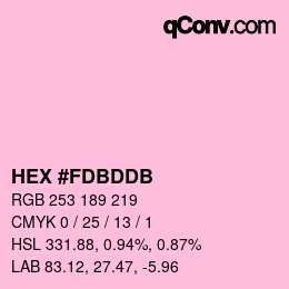 カラーコード: HEX #FDBDDB | qconv.com