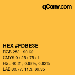 カラーコード: HEX #FDBE3E | qconv.com