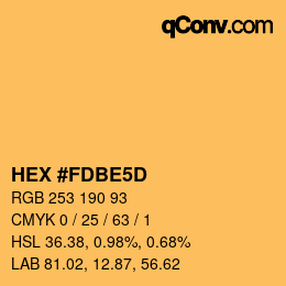 カラーコード: HEX #FDBE5D | qconv.com
