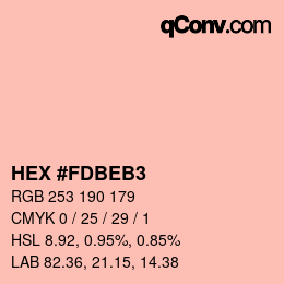 カラーコード: HEX #FDBEB3 | qconv.com