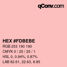 Color code: HEX #FDBEBE | qconv.com