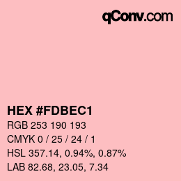 カラーコード: HEX #FDBEC1 | qconv.com