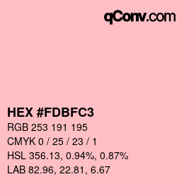 颜色代码: HEX #FDBFC3 | qconv.com