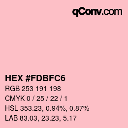 Código de color: HEX #FDBFC6 | qconv.com