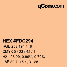 カラーコード: HEX #FDC294 | qconv.com