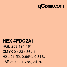 Color code: HEX #FDC2A1 | qconv.com