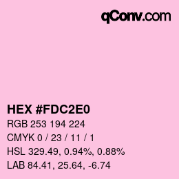 颜色代码: HEX #FDC2E0 | qconv.com