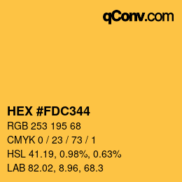 颜色代码: HEX #FDC344 | qconv.com