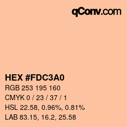 Color code: HEX #FDC3A0 | qconv.com