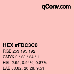 Color code: HEX #FDC3C0 | qconv.com