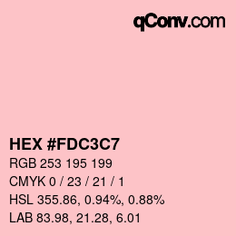 Color code: HEX #FDC3C7 | qconv.com
