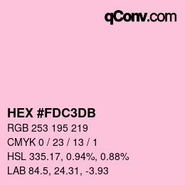 カラーコード: HEX #FDC3DB | qconv.com