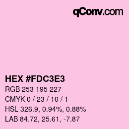 Color code: HEX #FDC3E3 | qconv.com