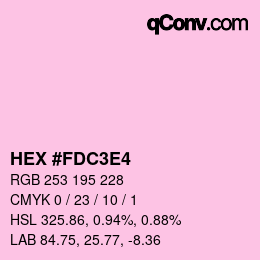 Color code: HEX #FDC3E4 | qconv.com