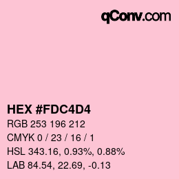 颜色代码: HEX #FDC4D4 | qconv.com