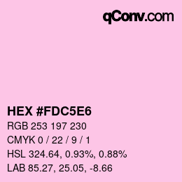 カラーコード: HEX #FDC5E6 | qconv.com