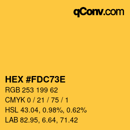 Color code: HEX #FDC73E | qconv.com