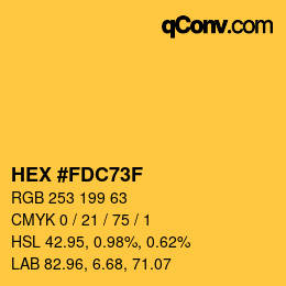 Color code: HEX #FDC73F | qconv.com